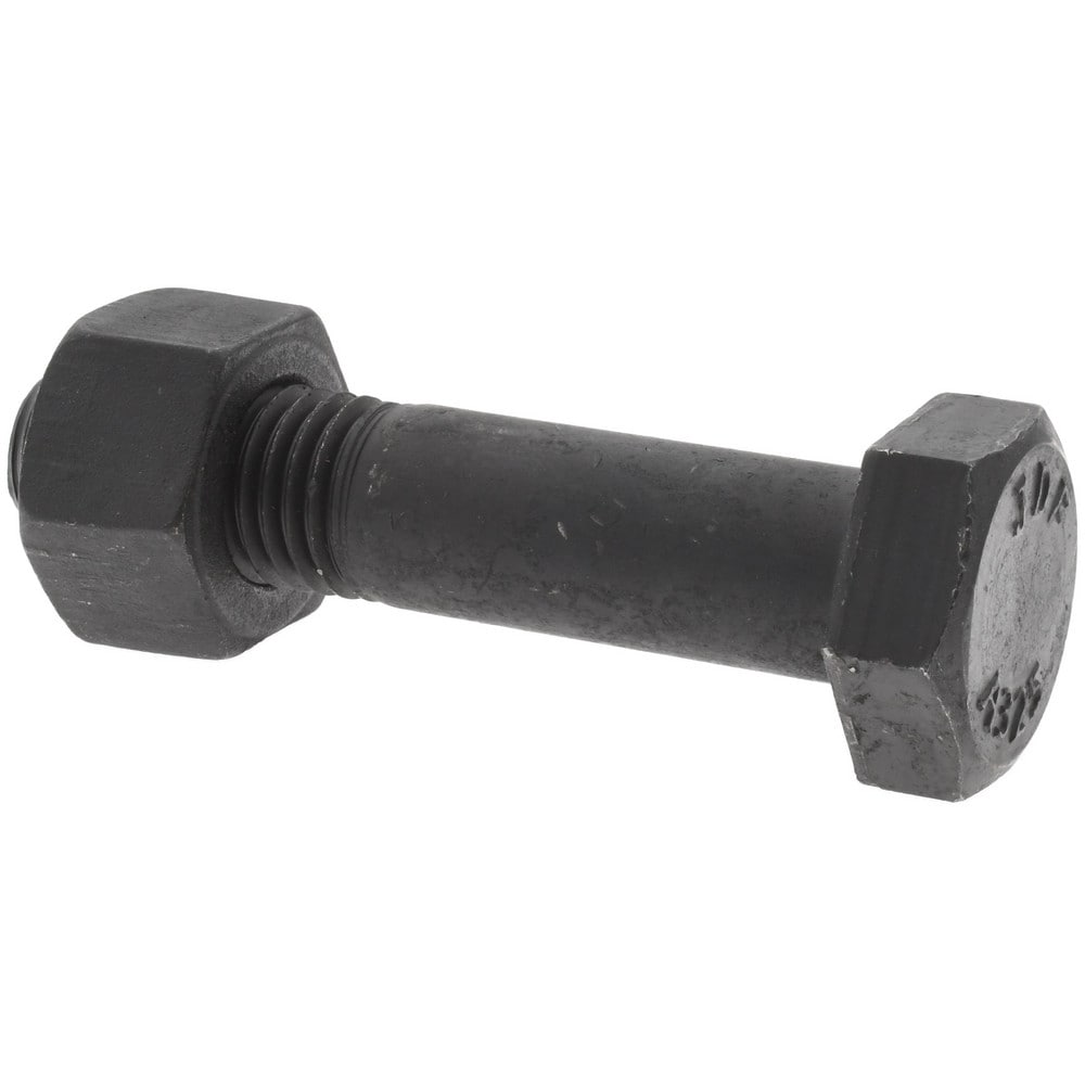 Hex Head Bolt: 7/8-9, 4" Length Under Head, Steel, Grade A325