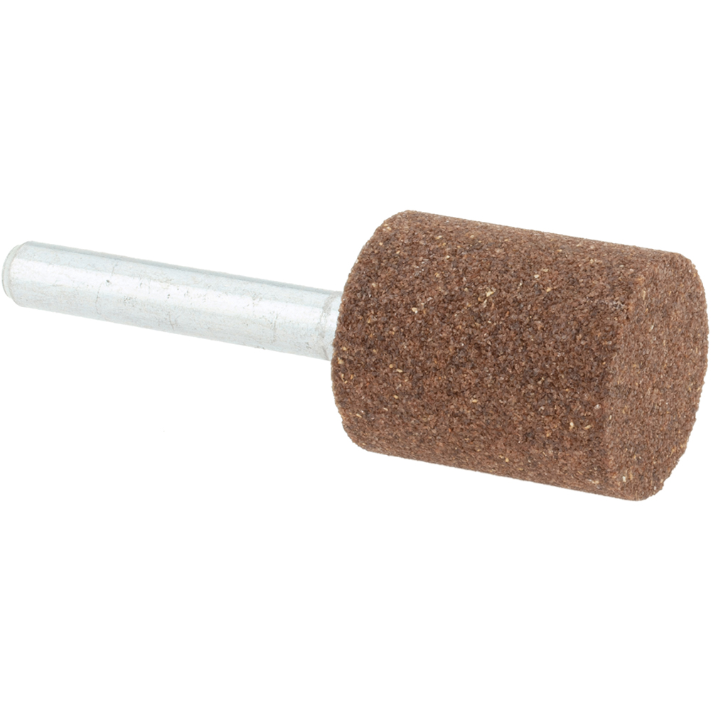Mounted Point: 1" Thick, 1/4" Shank Dia, W205, 60 Grit, Medium