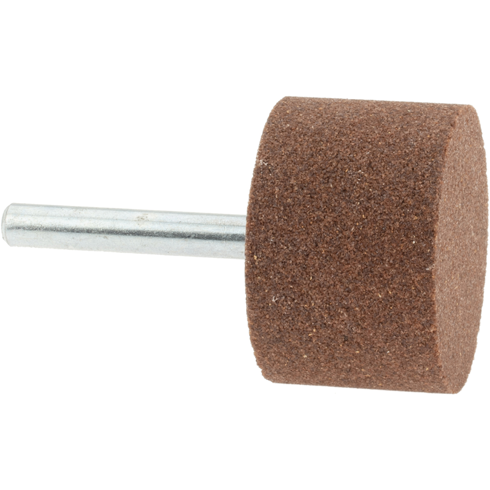 Mounted Point: 1" Thick, 1/4" Shank Dia, W237, 60 Grit, Medium
