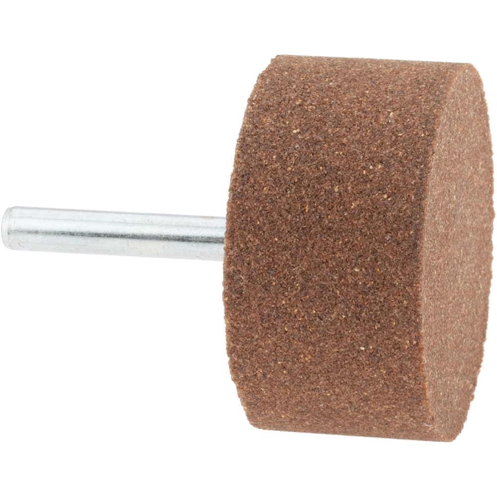 Mounted Point: 1" Thick, 1/4" Shank Dia, W242, 60 Grit, Medium