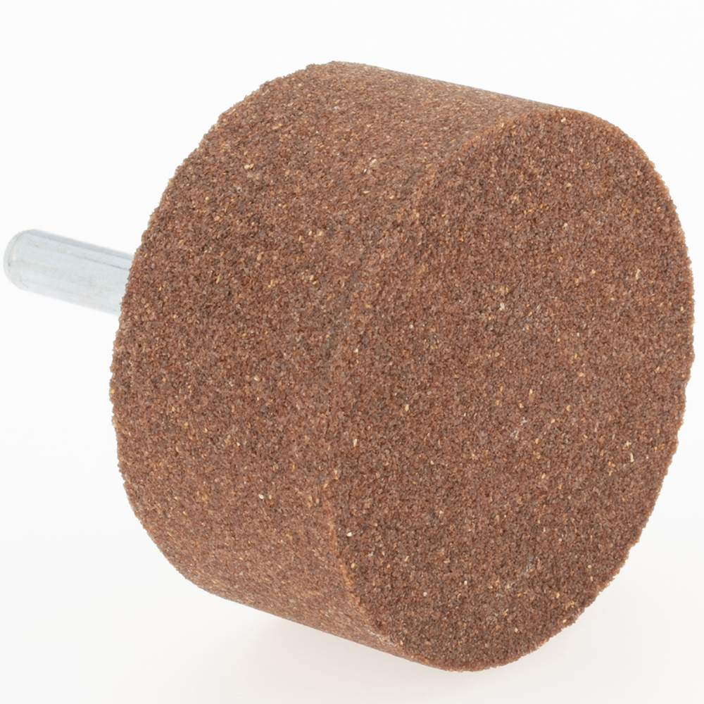 Norton Mounted Point 1" Thick, 1/4" Shank Dia, W242, 60 Grit, Medium