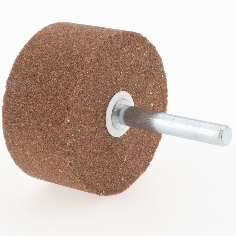 Norton Mounted Point 1" Thick, 1/4" Shank Dia, W242, 60 Grit, Medium