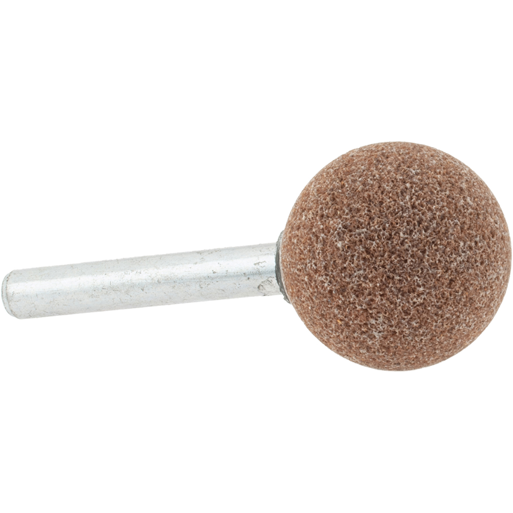 Mounted Point: 1" Thick, 1/4" Shank Dia, A25, 60 Grit, Medium - Aluminum Oxide, 1-1/2" Shank Length