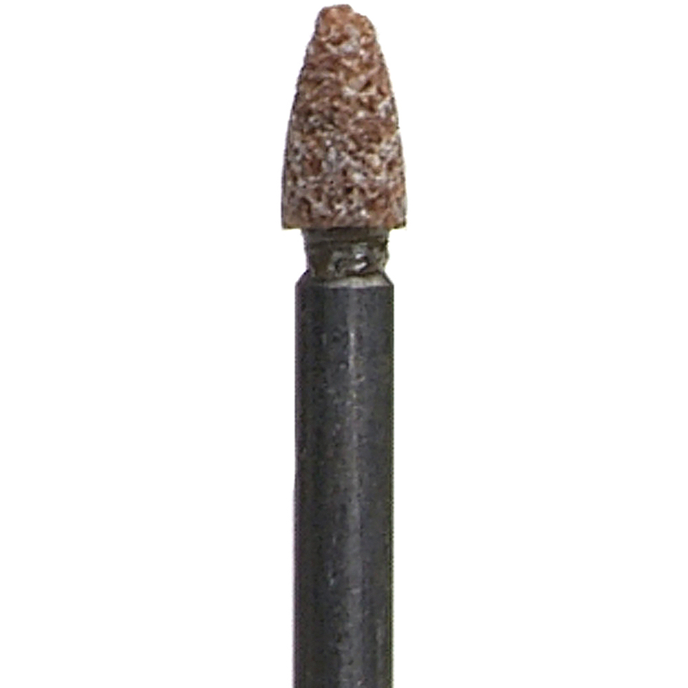 Mounted Point: 1/4" Thick, 1/8" Shank Dia, B55, 60 Grit, Medium - Aluminum Oxide, 1-1/2" Shank Length