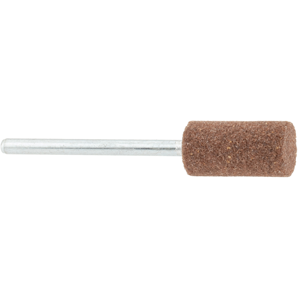 Mounted Point: 3/4" Thick, 1/8" Shank Dia, W177, 60 Grit, Medium - Brown, Aluminum Oxide, 1-1/2" Shank Length