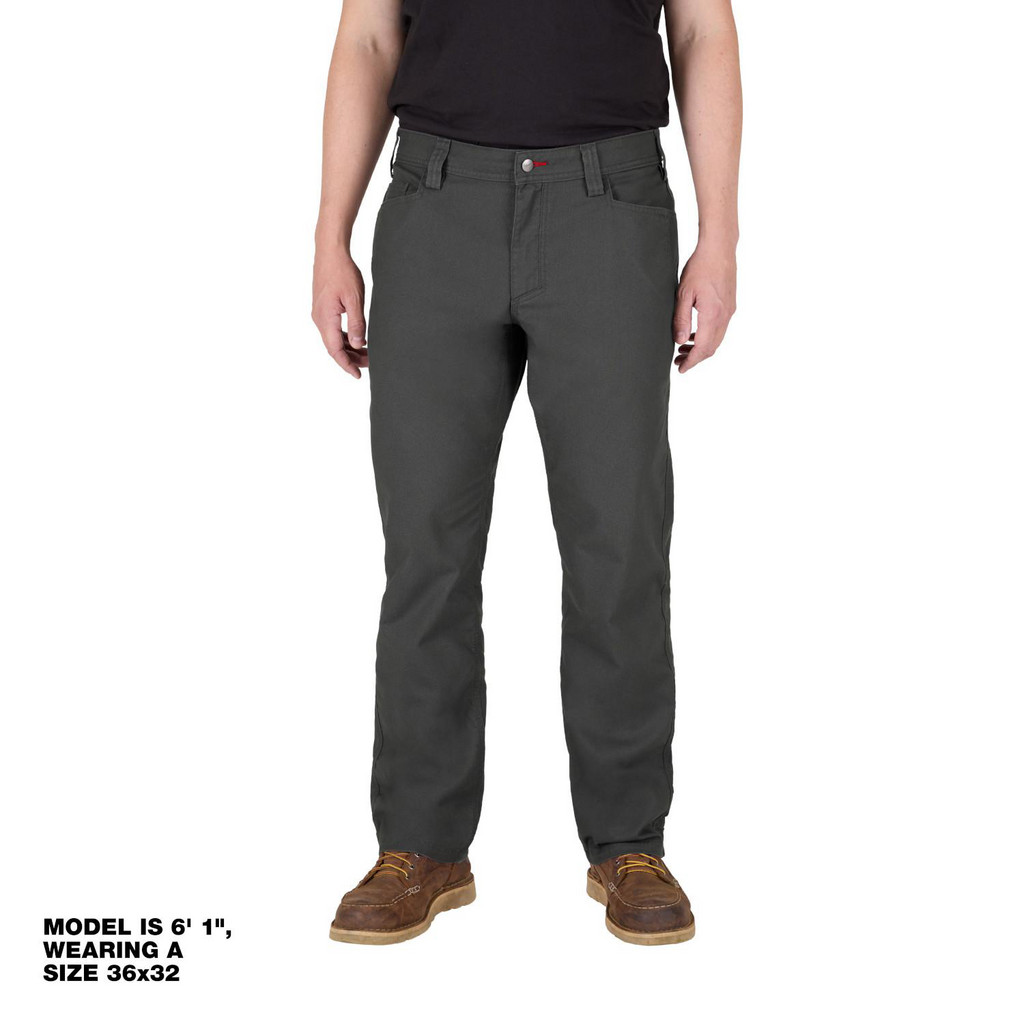 Milwaukee Tool | Milwaukee Washable Pants: Size 32X32, Gray, Cotton, Polyester & Spandex - Zipper & Button Closure, 32" Waist, 7 Pockets | Part