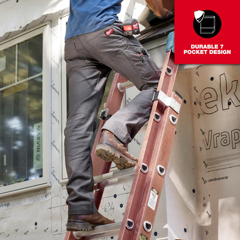 Milwaukee Tool - Washable Pants: Size 34X32, Khaki, Cotton
