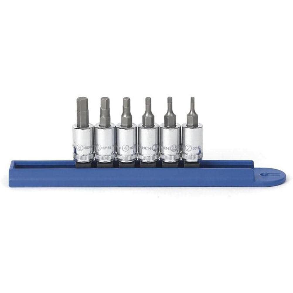 6 Pc 1/4" Drive Metric Hex Bit Socket Set