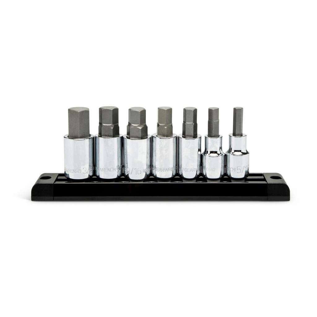 Photos - Drill / Screwdriver Gearwrench Hex Bit Socket Set: 1/2" Drive, 7 Pc, 5/16 to 3/4" Hex - 5/16, 3/8, 7/16, 1/2, 9/16, 5/8, 3/4 for 1/2 Drive | Par 