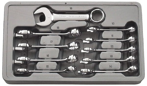 GEARWRENCH 81904 Combination Wrench Set: 10 Pc, 10 mm 11 mm 12 mm 13 mm 14 mm 15 mm 16 mm 17 mm 18 mm & 19 mm Wrench, Metric 