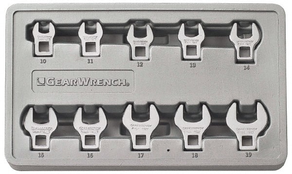 10 Piece Open End Crowfoot Wrench Set
