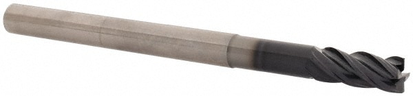 SGS 36456 Corner Radius End Mill: 3/8" Dia, 7/8" LOC, 0.02" Radius, 4 Flutes, Solid Carbide Image