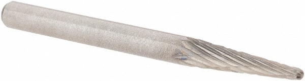 M.A. Ford® Abrasive Bur: SL-42-D, 1/8" Cut Dia, Conical Radius End, Double Cut - 1/8" Shank Dia, 1/2" LOC, 1-1/2" OAL | Part #69150027