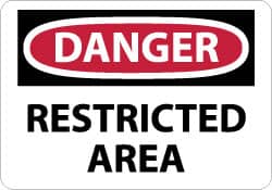 Plastic Sign Danger Restricted Area 