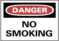 Sign: Rectangle, "Danger - No Smoking"
