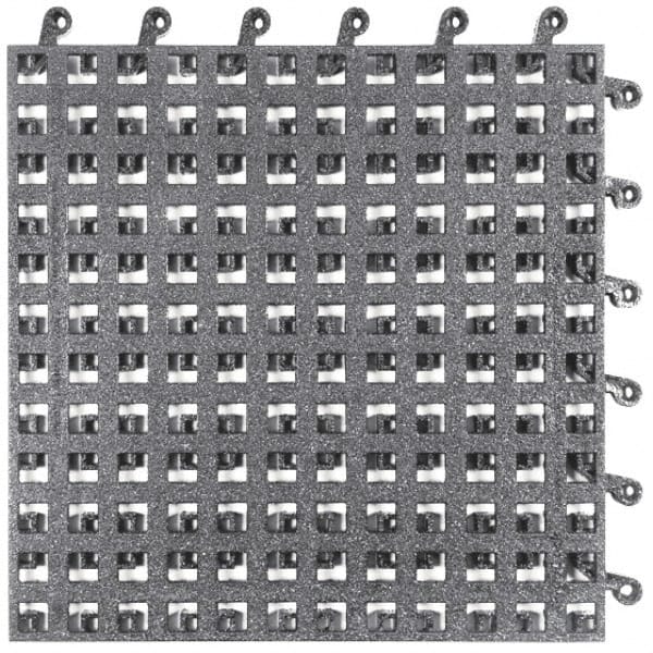 Wearwell 561.78X18X18BK Anti-Fatigue Modular Tile Mat: Dry & Wet Environment, 18" Length, 18" Wide, 7/8" Thick, Black 
