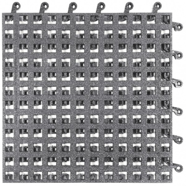 Wearwell 563.78x18x18BK- Anti-Fatigue Modular Tile Mat: Dry Environment, 18" Length, 18" Wide, 7/8" Thick, Interlocking Edge, Black 