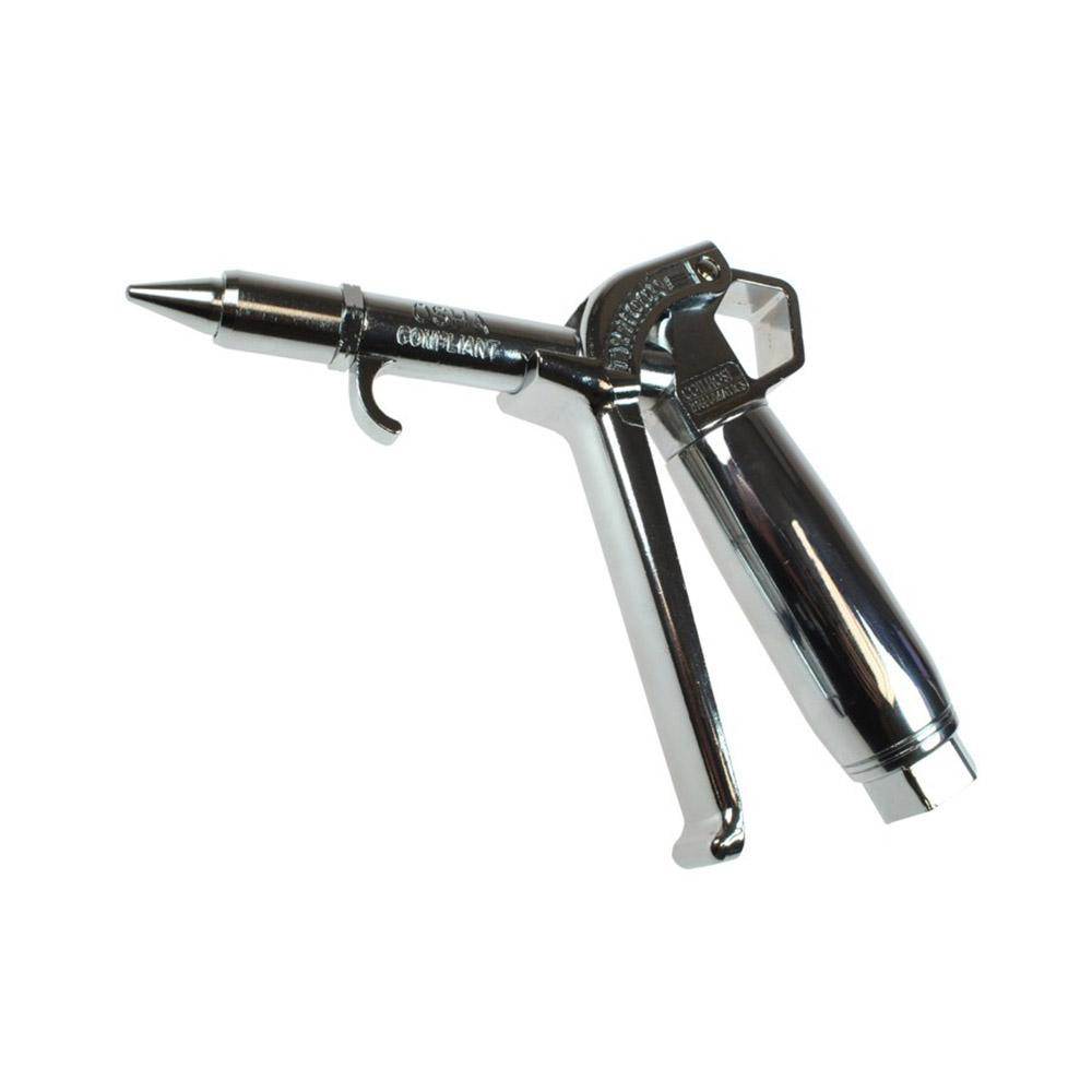 Air Blow Gun: High Flow Conical Nozzle, Pistol Grip - 1/4 NPT, 4" Tube, Aluminum