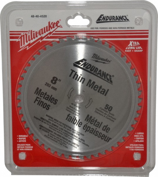 Wet & Dry Cut Saw Blade: 8" Dia, 5/8" Arbor Hole, 50 Teeth
