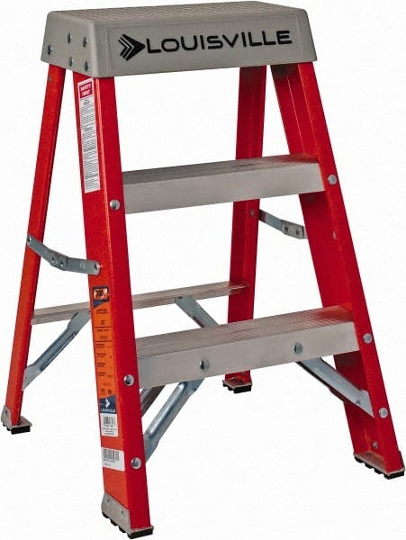 Louisville FS1502 2-Step Ladder: Fiberglass, Type IA, 2 OAH 