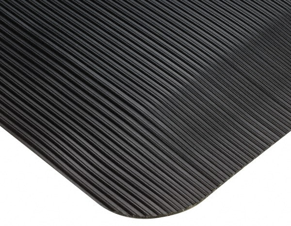 Wearwell 433.12X2X3BK Anti-Fatigue Mat: 36" Length, 24" Wide, 1/2" Thick, Vinyl, Beveled Edge, Medium-Duty Image