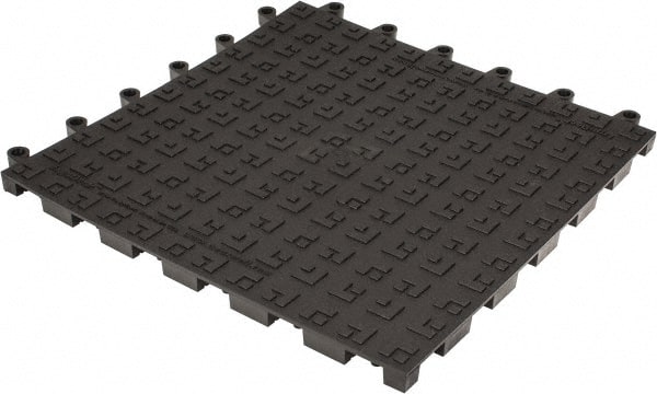 Wearwell 562.78x18x18BK- Anti-Fatigue Modular Tile Mat: Dry Environment, 18" Length, 18" Wide, 7/8" Thick, Black 