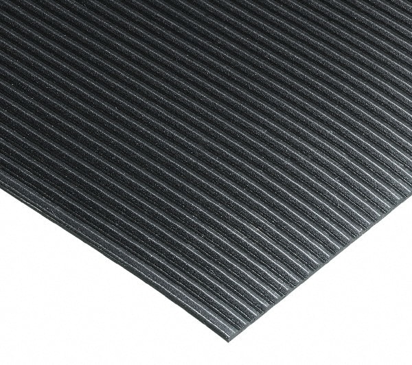 Wearwell 702.38X3X75BK 75 Ft. Long x 3 Ft. Wide x 3/8 Inch Thick, Vinyl, Ribbed Surface Switchboard Matting 