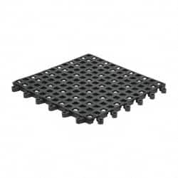 Wearwell 560.78x18x18BK- Anti-Fatigue Modular Tile Mat: Dry & Wet Environment, 18" Length, 18" Wide, 7/8" Thick, Black 