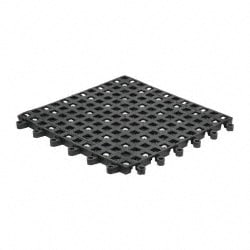 Wearwell 560.78x18x18BK- Anti-Fatigue Modular Tile Mat: Dry & Wet Environment, 18" Length, 18" Wide, 7/8" Thick, Black 