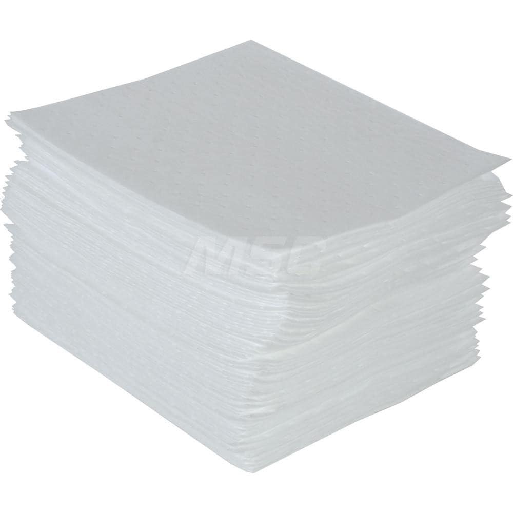 PRO-SAFE QEP100SMS Sorbent Pad: Oil Only Use, 15" Wide, 17" Long, 30 gal, White Image