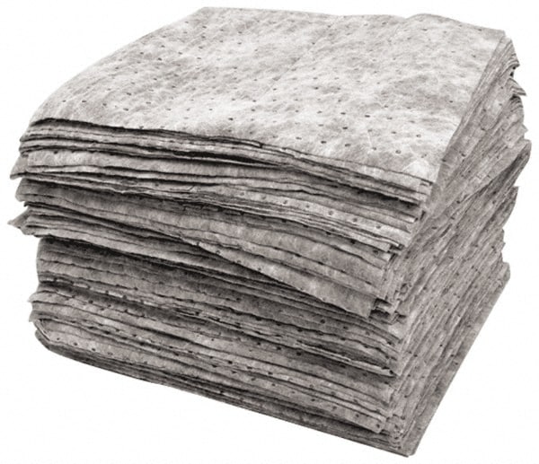 Sorbent Pad: Oil Only Use, 15" Wide, 17" Long, 33 gal, White