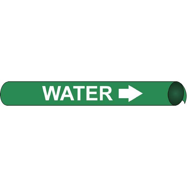 AccuformNMC Pipe Marker with Water Legend and Arrow Graphic MSC Direct