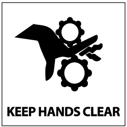 AccuformNMC Accident Prevention Label - Removable Adhesive, Vinyl, "Keep Hands Clear" | Part #S49AP
