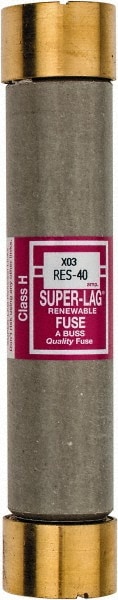 Cooper Bussmann RES-40 Cartridge Time Delay Fuse: H, 40 A, 27 mm Dia Image