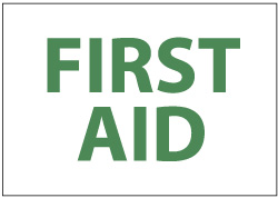 NMC "First Aid", 7" Long x 10" Wide, Rigid Plastic Safety Sign - Rectangle, 0.05" Thick, Use for First Aid | Part #M249R