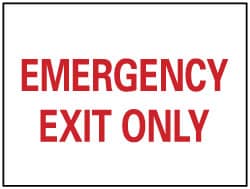 Nmc Emergency Exit Only Plastic Exit Sign Msc Industrial Supply