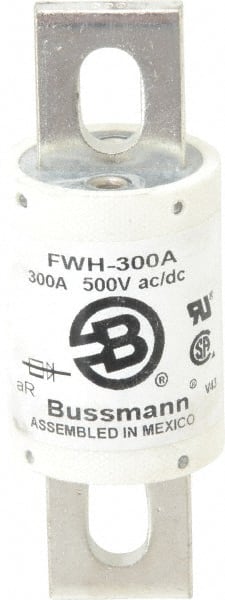 Cooper Bussmann FWH-300A Cartridge Fast-Acting Fuse: 300 A, 4-11/32" OAL, 1-1/2" Dia 