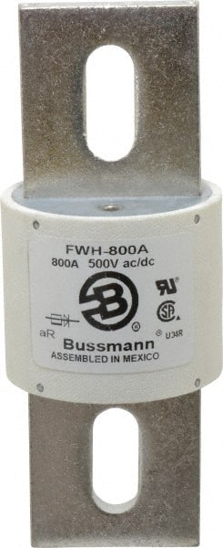 Cooper Bussmann FWH-800A Cartridge Fast-Acting Fuse: 800 A, 6-15/32" OAL, 2-1/2" Dia 
