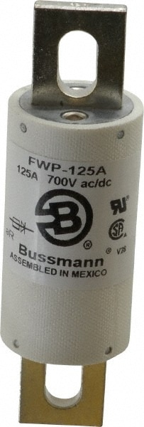 Cooper Bussmann FWP-125A Cartridge Fast-Acting Fuse: 125 A, 5-3/32" OAL, 1-1/2" Dia Image