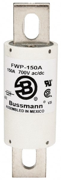 Cooper Bussmann FWP-150A Cartridge Fast-Acting Fuse: 150 A, 5-3/32" OAL, 1-1/2" Dia 