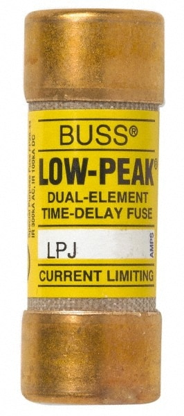 Cooper Bussmann LPJ-2-1/4SP Cartridge Time Delay Fuse: J, 2.25 A, 20.6 mm Dia Image