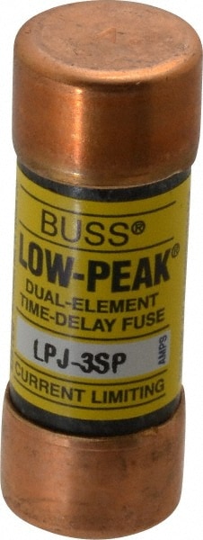 Cooper Bussmann LPJ-3SP Cartridge Time Delay Fuse: J, 3 A, 20.6 mm Dia Image