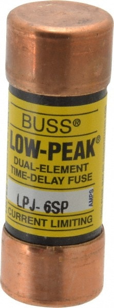 Cooper Bussmann LPJ-6SP Cartridge Time Delay Fuse: J, 6 A, 20.6 mm Dia Image