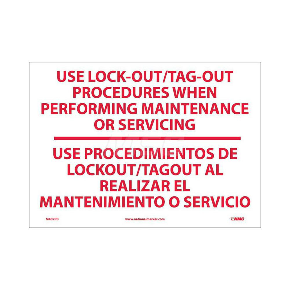 AccuformNMC - Accident Prevention Sign: Rectangle, USE LOCK-OUT/TAG-OUT ...