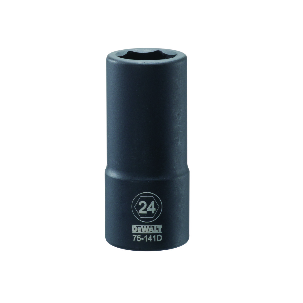 DeWALT Impact Socket: 3/4" Drive, 24 mm Socket, Impact Drive - 6 Point, Black Oxide | Part #DWMT75141OSP