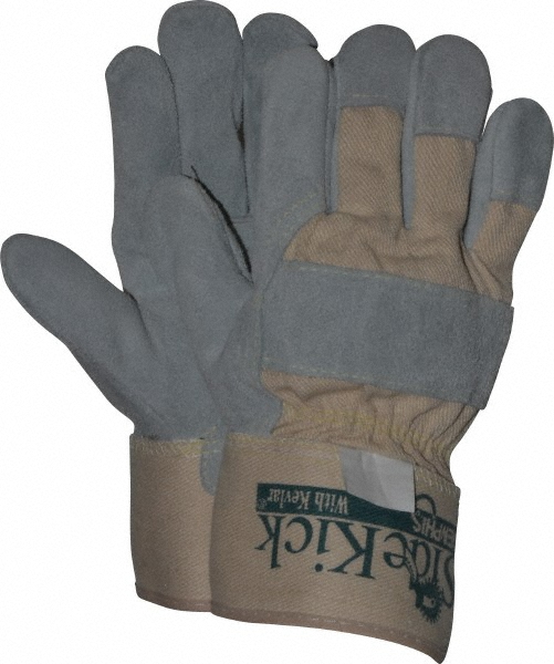 MCR Safety Size S Cowhide Work Gloves - Uncoated, Safety Cuff, Gray, Paired | Part #16010S