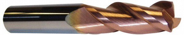 Corner Radius End Mill: 1/8" Dia, 1/4" LOC, 0.01" Radius, 3 Flutes, Solid Carbide