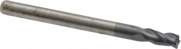 Corner Radius End Mill: 1/8" Dia, 1/4" LOC, 0.01" Radius, 3 Flutes, Solid Carbide