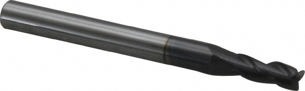 ProMax 106-01024 Corner Radius End Mill: 0.1563" Dia, 3/8" LOC, 0.01" Radius, 3 Flutes, Solid Carbide Image