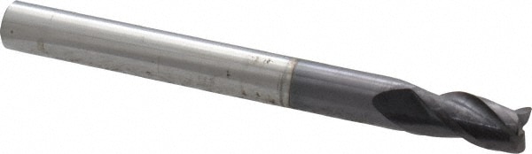 ProMax 106-01224 Corner Radius End Mill: 3/16" Dia, 3/8" LOC, 0.01" Radius, 3 Flutes, Solid Carbide Image